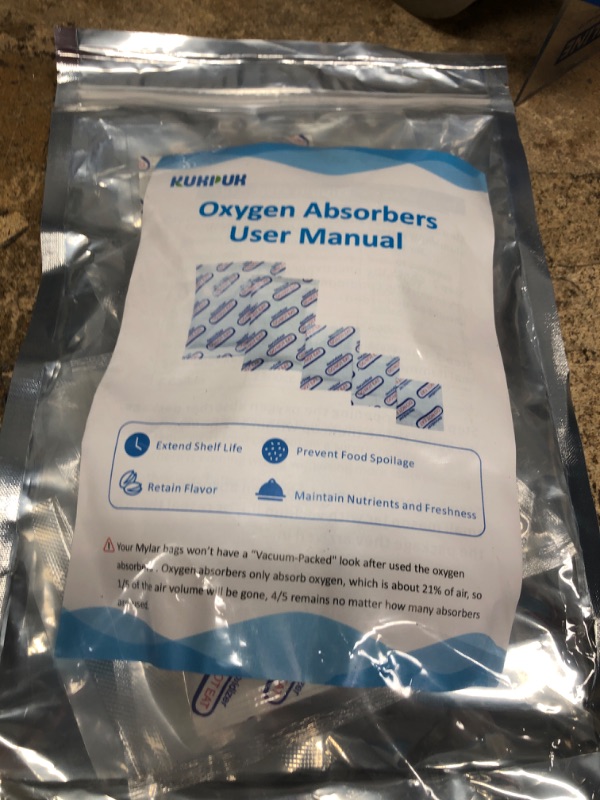 Photo 2 of 2000cc Oxygen Absorbers for Food Storage (20 Packs individually wrapped), Oxygen Absorbers for Long Term Food Storage & Survival, Mylar Bags, Vacuum Bags, Harvest Right Freeze Dryer and Canning. 2000cc(20-Pack)