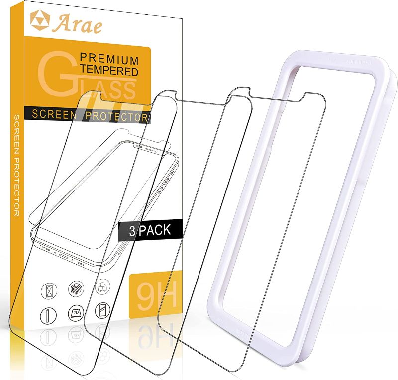 Photo 1 of 
Arae Screen Protector for iPhone 12 / iPhone 12 Pro Max, HD Tempered Glass Anti Scratch Work with Most Case, 6.1 inch, 3 Pack Set of 3