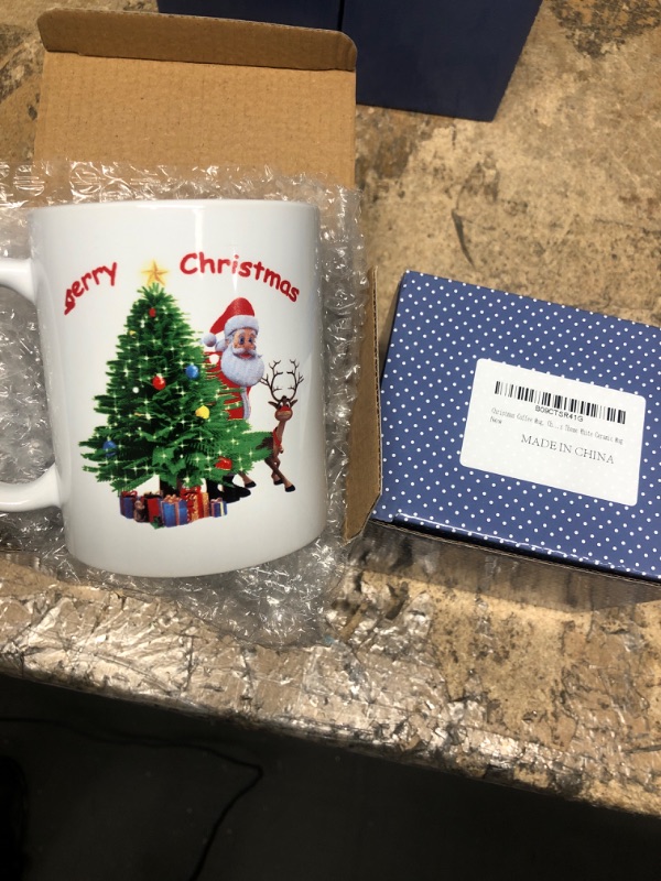 Photo 2 of 2 PCS BUNDLE
YHRJWN Christmas Coffee Mug, Christmas Coffee Cup with Merry Christmas Santa Christmas Tree Reindeer, Christmas New Year Holiday Gifts for Friends Family 11 Ounce Christmas Theme White Ceramic Mug