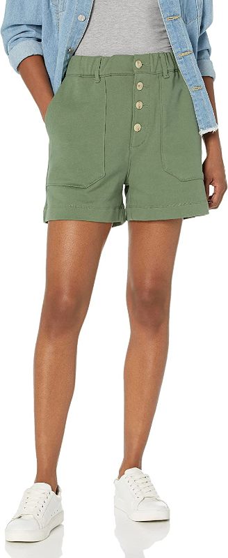 Photo 1 of [BLANKNYC] Womens French Terry Elastic Waistband Exposed Button Fly Short, Fashionable & Stylish Size Medium 
