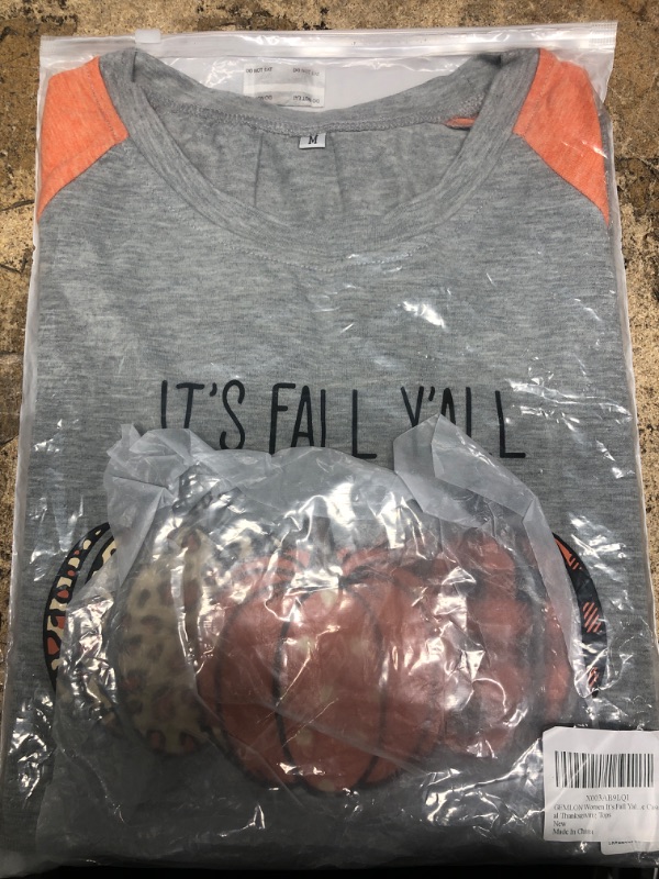 Photo 2 of *Stock Photo Wrong Color-Gray and Pink* Pumpkin Shirts for Women Funny Halloween Clothing Fall T-Shirts Top Medium 
