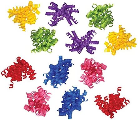 Photo 1 of Jillson Roberts Self-Adhesive Grosgrain Curly Bows, Purple/Red/Yellow/Magenta/Royal/Lime, 12-Piece Assortment