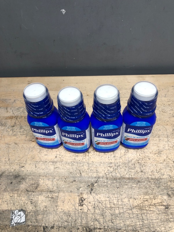Photo 1 of " MILK OS MAGNESIA BUNDLE, 4 ITEM'S" Phillips&#39; Milk of Magnesia Stimulant Free Laxative - Cherry - 12oz