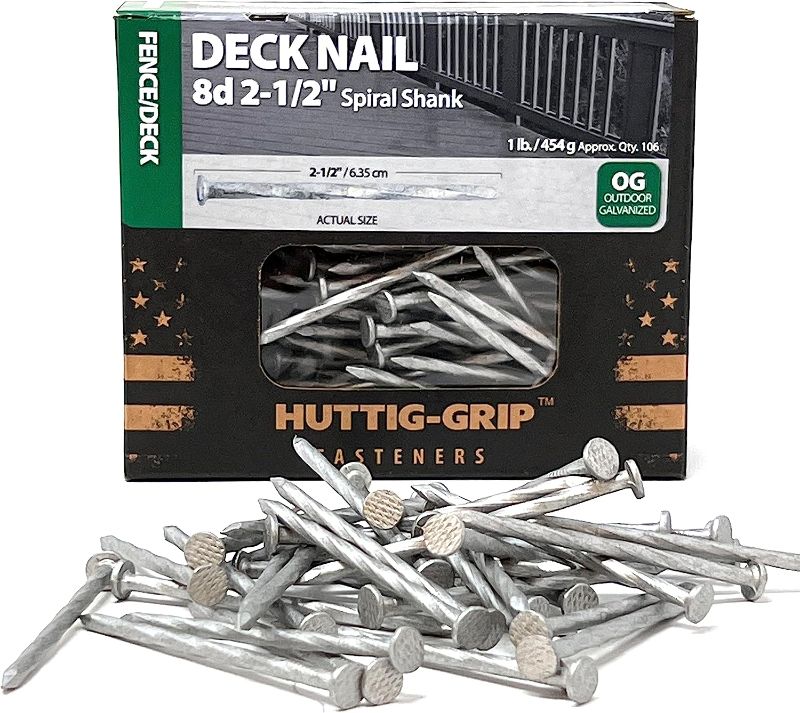 Photo 2 of **Husky 3/8 in. Drive 3 in. Extension Bar IS BROKEN**
& 
*** MISSING*** Huttig-Grip Fence Deck Nails 2-1/2 inches 8d for Wood Fencing HGN8OGSTDK1 Spiral Shank Outdoor Galvanized Finish, 1 lb Pack of 106 Nails