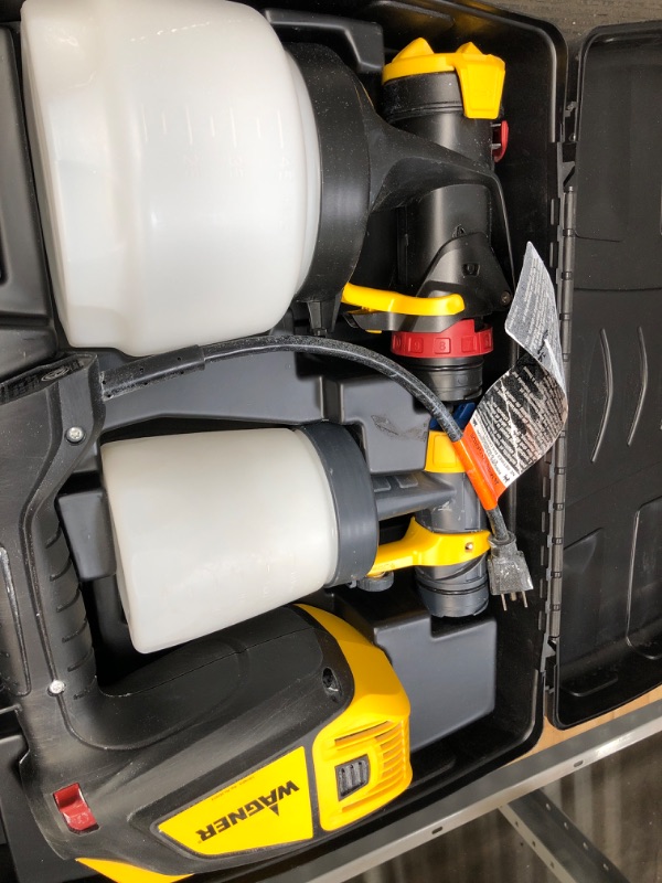 Photo 1 of Wagner Spraytech 0529010 FLEXiO 590 Handheld HVLP Paint Sprayer, Sprays Most Unthinned Latex, Includes Two Nozzles - iSpray & Detail Finish Nozzle, Complete Adjustability for All Needs , Multi-colored
