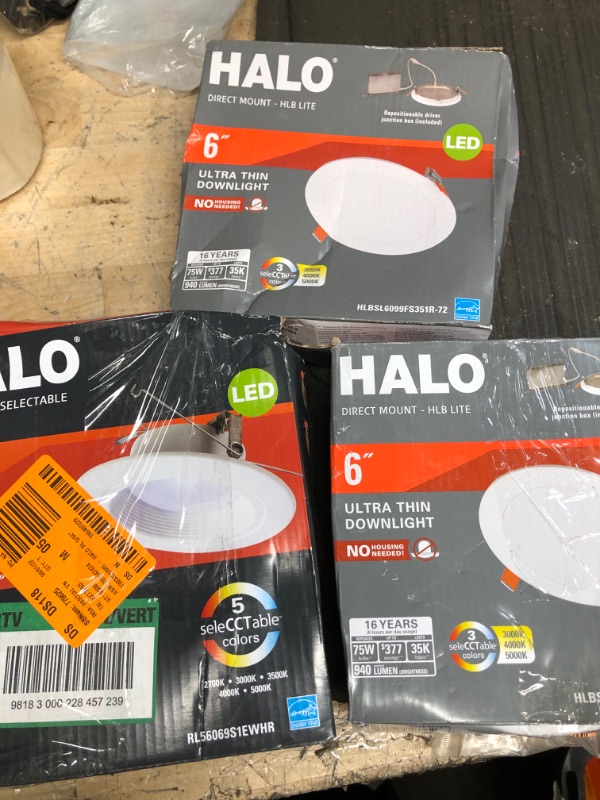 Photo 2 of  HALO 5 inch and 6 inch Recessed LED Can Light – Retrofit Ceiling & Shower Downlight, Baffle White Trim, Selectable CCT (2700K-5000K), 600 Lumens 5 inch and 6 inch Standard