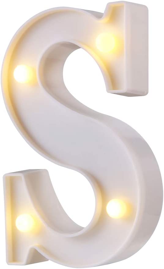 Photo 1 of 2 of- LED Marquee Letter Lights, 26 Alphabet Light Up Letters Sign Perfect for Night Light Wedding Birthday Party Home Bar Decoration Christmas Lamp(White,S)