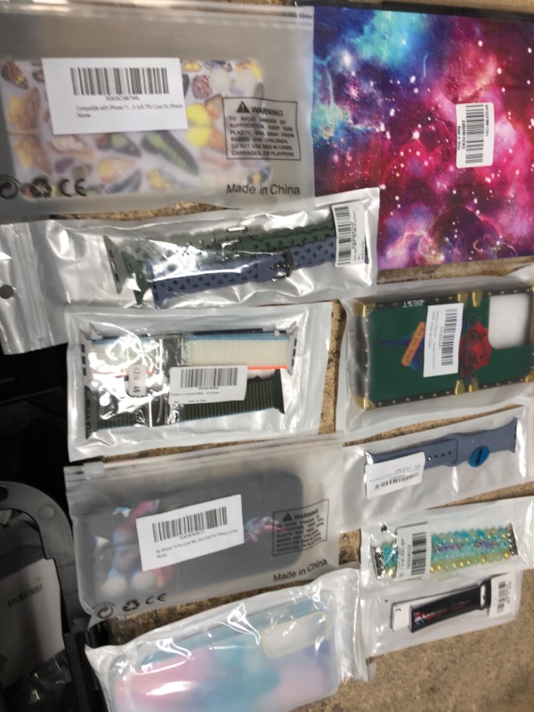 Photo 1 of bundle of 10 assorted phone case, airpod cases, apple watch wrist bands, etc
