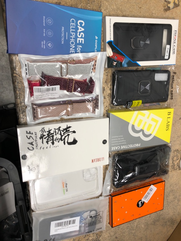 Photo 1 of bundle of 10 assorted phone case, airpod cases, apple watch wrist bands, etc
