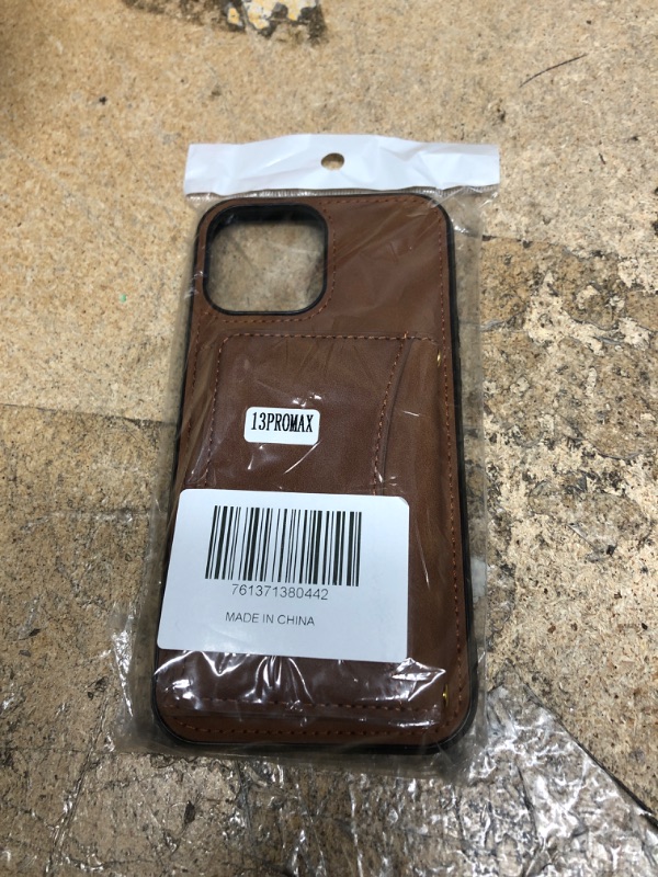 Photo 1 of brown 13 pro max iphone case with card holder 