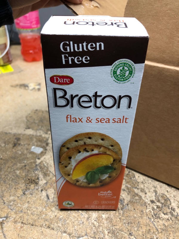 Photo 2 of **bb:09/2023*- Dare Breton Gluten Free Entertaining Crackers, Original with Flax â€“ Gluten Free Party Snacks with no Artificial Colors or Flavors â€“ 4.76 Ounces (Pack of 6)

