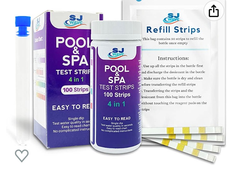 Photo 1 of 4 in 1 Pool & Spa Test Strips | Accurate Water Quality Spa Testing Kit Hot Tub Test Strips Detects pH, Bromine, Alkalinity Cyanuric Acid (100 Strips)