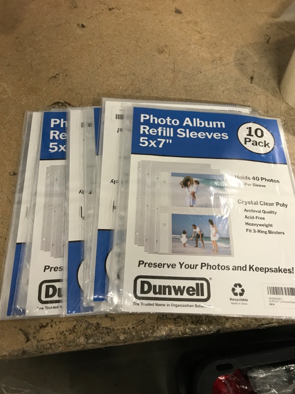 Photo 2 of Dunwell 5x7 Photo Sleeve Inserts - (5x7, 10 Pack), for 40 Photos, Crystal Clear Photo Pockets for 3-Ring Binder, Photo Album Refillable Page Inserts, Each Page Holds Four 5 x 7" Pictures, Postcards 10 Pack 5x7" --6 pcs 