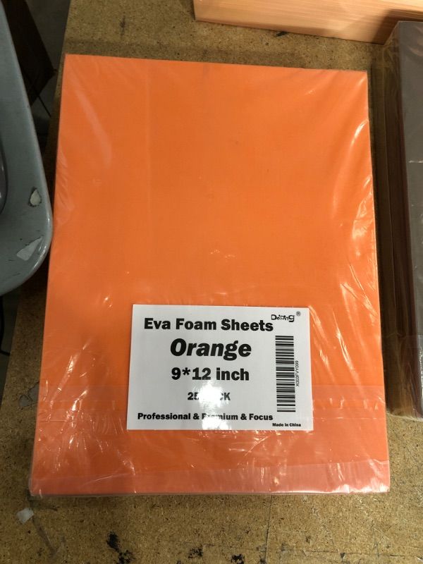 Photo 2 of 9 x 12 Inch Orange Foam Sheets Crafts, 2mm Thick. 25 Pack Premium Orange Foam Papers Set, for Crafting,DIY Project,Classroom, Scrapbooking, 3D Card Making Orange 9 x 12 In