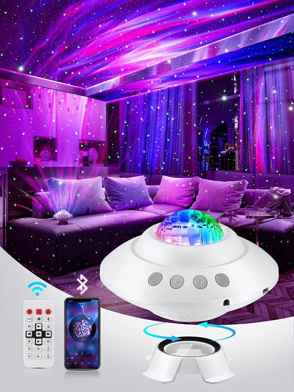 Photo 2 of 
Aurora Projector Galaxy Projecotor with Starlight, Bluetooth Speaker Star Projector Galaxy Light for Bedroom,29 Lighting Modes Aurorat Lights for Room