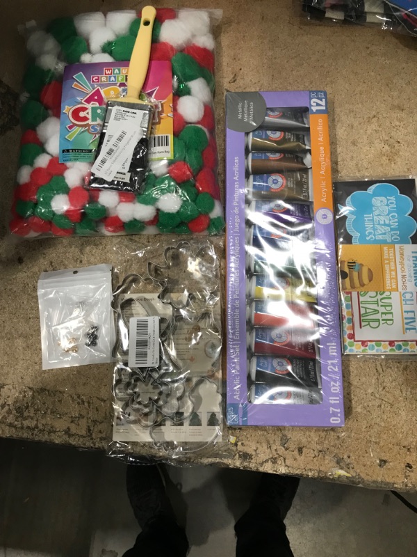 Photo 1 of **Bundled Items**
-Metallic Acrylic Paint Set by Artist's Loft (12 Piece, Metallic Acrylic)
-3 pairs Dorina Earrings DOrina Ear Acupressure Non Piercing Cuffs
-Honeypot Notes Lunchbox Square Notes Mix Pack 30 Cards
-EZ Painter 2" Paint Brush
-WAU Crafts 6