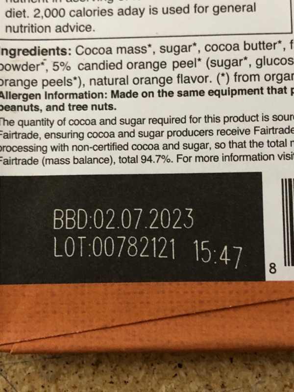 Photo 2 of (BEST BY 02/07/23) Back To Nature Organic Dark Chocolate Orange Bar 3oz (85g), Pack Of 6 Organic Dark Chocolate Candy, Kosher, Gluten Free, Non-GMO, Suitable For Vegans Dark Organic Chocolate Bars