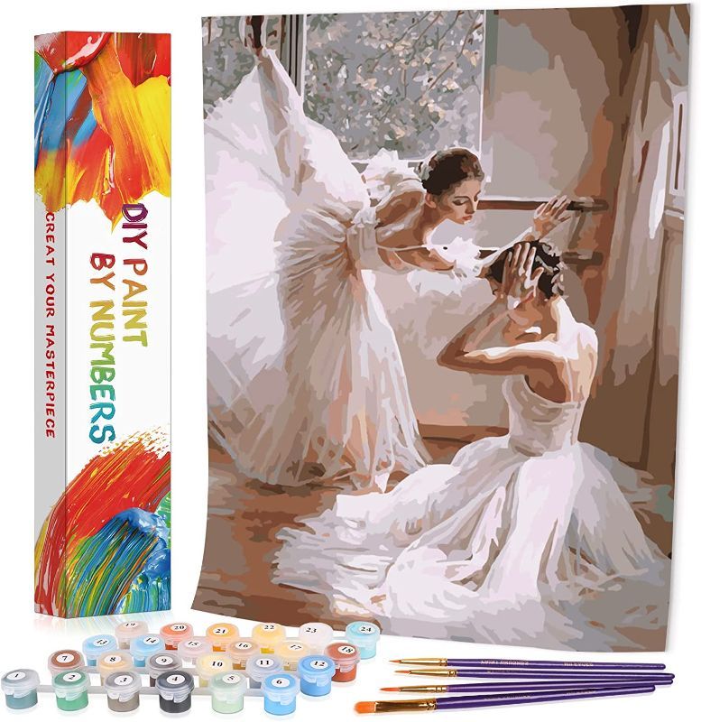 Photo 1 of 
VIKMARI DIY Oil Painting Kits for Adults Paint by Numbers Ballet Dancer DIY Painting by Number kit for Kids,16x20 inch Wall Art Without Frame