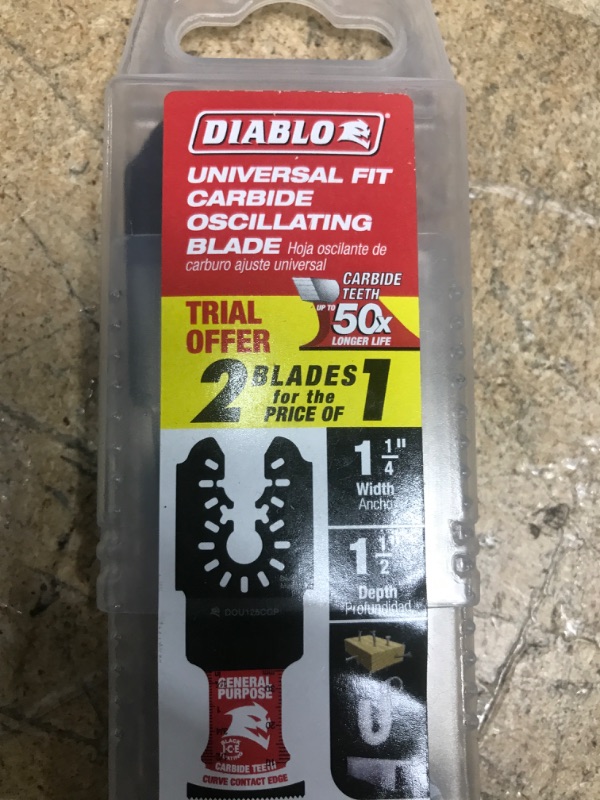 Photo 2 of 1-1/4 in. Universal Fit Carbide Oscillating Blade for General Purpose Cuts (2-Pack)