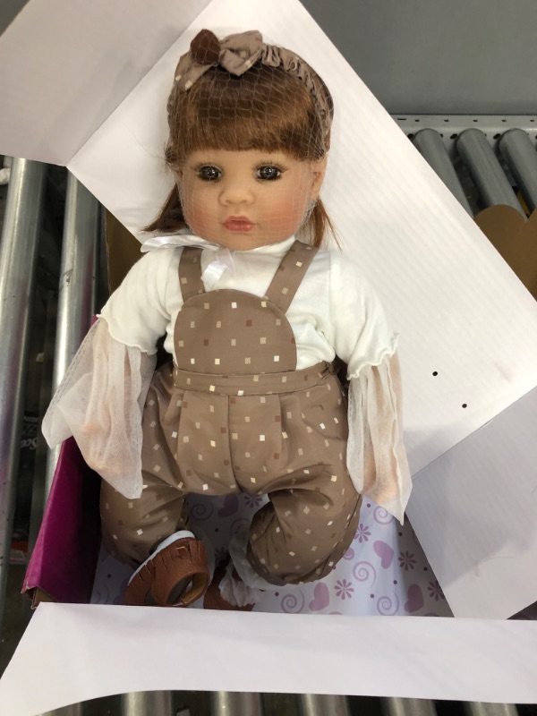 Photo 2 of Adora Realistic Baby Doll - Toddler Time Doll - Root Bear Float, 20 inch, Soft CuddleMe Vinyl, Brown Hair/Brown Eyes