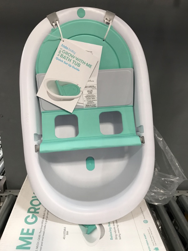 Photo 2 of 4-in-1 Grow-with-Me Bath Tub by Frida Baby Transforms Infant Bathtub to Toddler Bath Seat with Backrest for Assisted Sitting in Tub