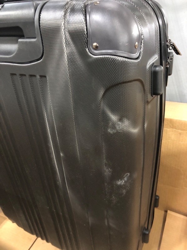 Photo 3 of "small scratches and dents on luggage" KENNETH COLE REACTION Out of Bounds Luggage 4-Wheel ABS 3-Piece Nested Set: 20" Carry-on, 24", 28" Upright, Charcoal 3-Piece Set (20", 24", & 28") Charcoal