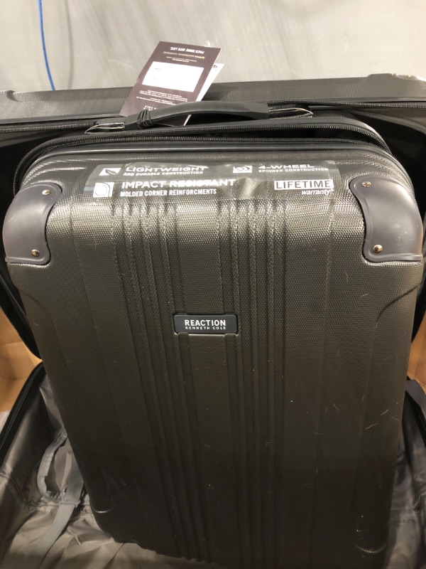 Photo 4 of "small scratches and dents on luggage" KENNETH COLE REACTION Out of Bounds Luggage 4-Wheel ABS 3-Piece Nested Set: 20" Carry-on, 24", 28" Upright, Charcoal 3-Piece Set (20", 24", & 28") Charcoal