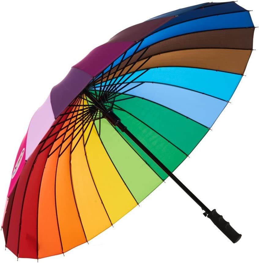 Photo 2 of 
Variety To Go Rainbow Umbrella, Rainbow Umbrella Large, Pride Umbrella Compact, Windproof, Auto Open, 24K Rainbow Umbrella for Kids, Girls, Women, Men