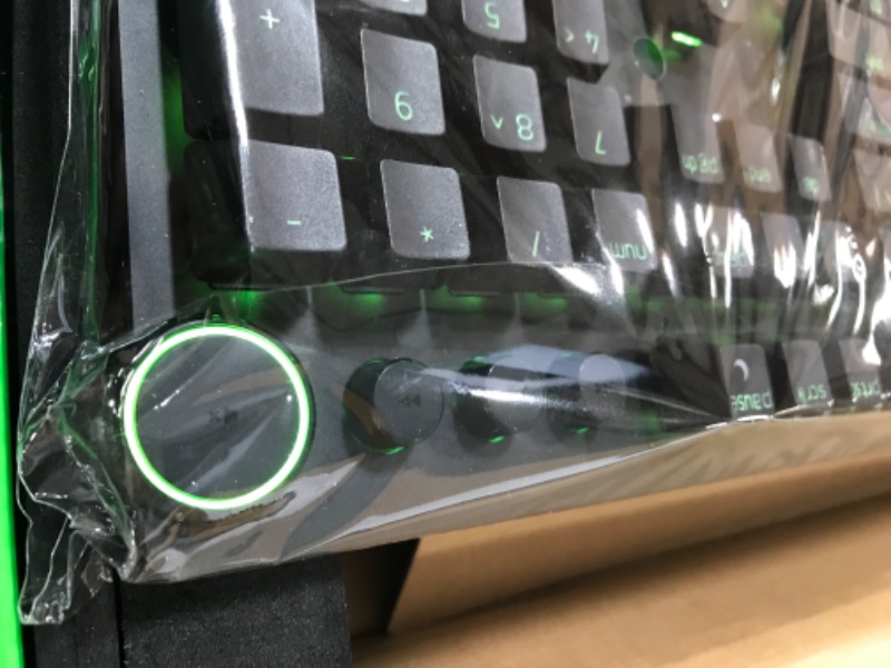 Photo 3 of Razer Huntsman V2 Optical Gaming Keyboard: Fastest Linear Optical Switches Gen-2 w/Sound Dampeners & 8000Hz Polling Rate - Doubleshot PBT Keycaps - Dedicated Media Keys & Dial - Ergonomic Wrist Rest Classic Black Keyboard Huntsman V2 Linear Optical Switch