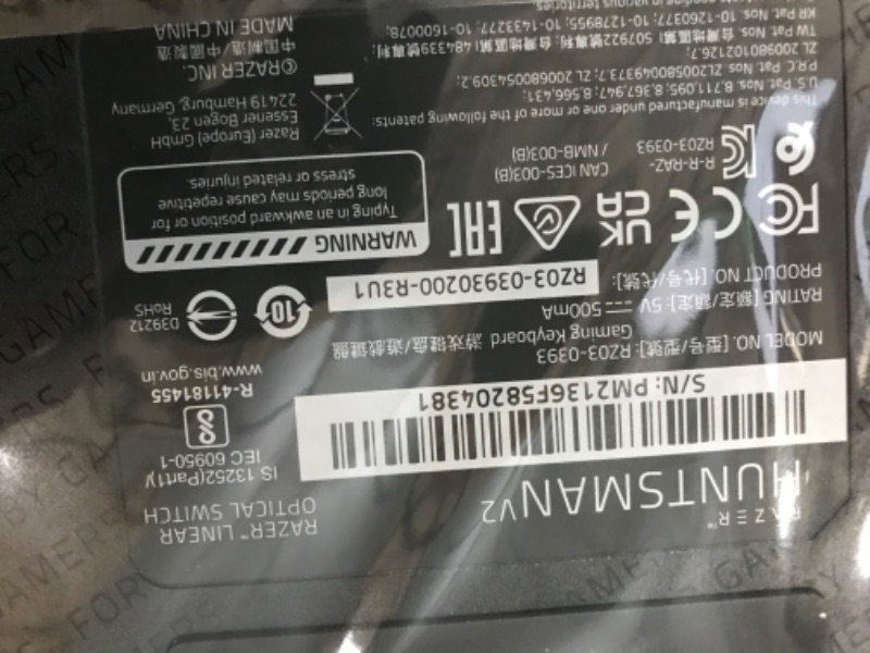 Photo 5 of Razer Huntsman V2 Optical Gaming Keyboard: Fastest Linear Optical Switches Gen-2 w/Sound Dampeners & 8000Hz Polling Rate - Doubleshot PBT Keycaps - Dedicated Media Keys & Dial - Ergonomic Wrist Rest Classic Black Keyboard Huntsman V2 Linear Optical Switch