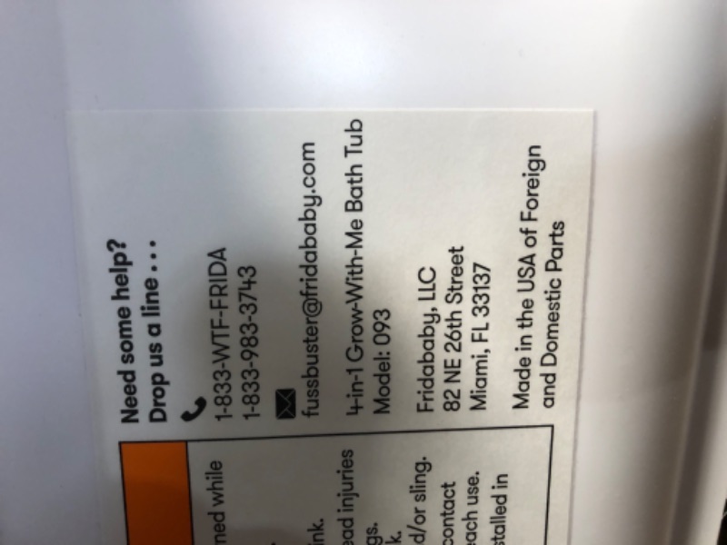 Photo 3 of 4-in-1 Grow-with-Me Bath Tub by Frida Baby Transforms Infant Bathtub to Toddler Bath Seat with Backrest for Assisted Sitting in Tub