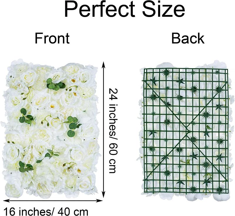 Photo 1 of **USED/SEE NOTES****  Flower Wall Panel Floral Backdrop - White Flower Wall Decor, 24" X 16" (4 PACK) 