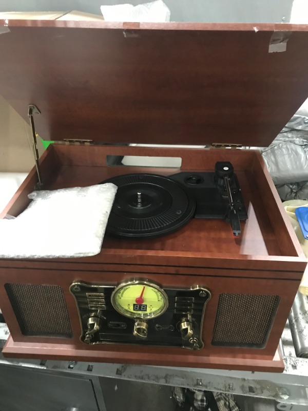 Photo 2 of Victrola VTA-750B Aviator Wooden 7-in-1 Nostalgic Record Player with Bluetooth and Digital CD Encoding