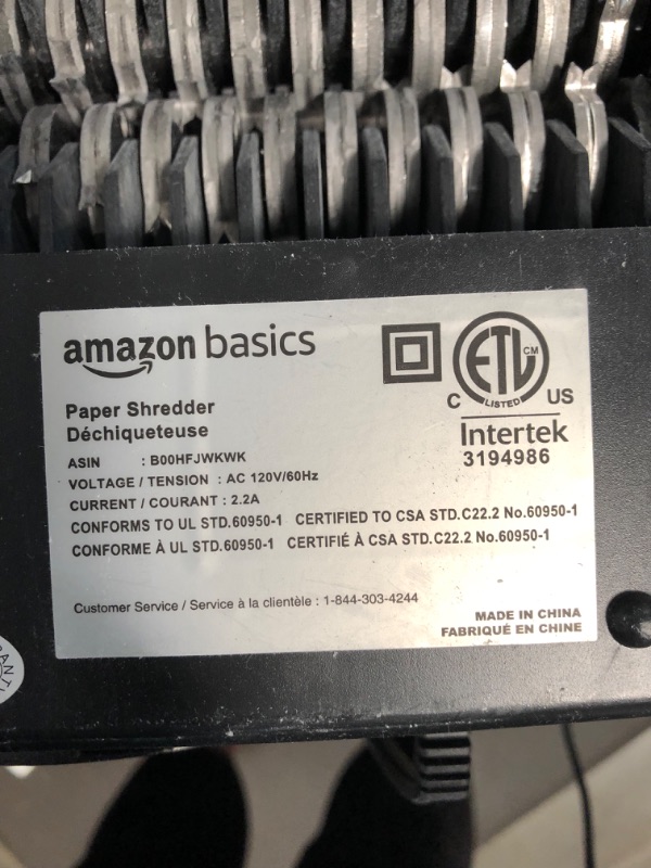 Photo 2 of Amazon Basics 6-Sheet Cross-Cut Paper and Credit Card Home Office Shredder 6 Sheet Shredder