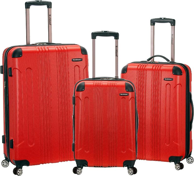 Photo 1 of Rockland 3-Piece Expandable Hardside Spinner Luggage Set (Red) (20/24/28)
