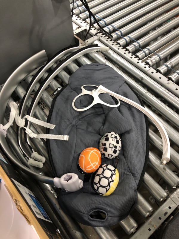 Photo 1 of 4moms mamaRoo 4 Multi-Motion Baby Swing + Safety Strap Fastener, Bluetooth Baby Swing with 5 Unique Motions, Cool Mesh Fabric, Dark Grey