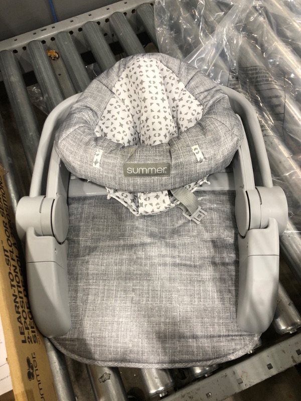 Photo 2 of "MISSING STAR AND RAINBOW" Summer® Learn-to-Sit™ 2-Position Floor Seat (Heather Gray) – Sit Baby Up in This Adjustable Baby Activity Seat Appropriate for Ages 4-12 Months – Includes Toys