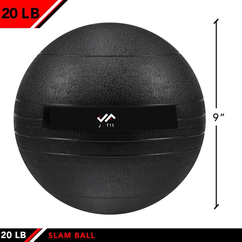 Photo 1 of ***dirty*** JFIT Dead Weight Slam Ball for Strength and Conditioning WODs, Plyometric and Core Training, and Cardio Workouts Classic COLOR Black SIZE 20 LB