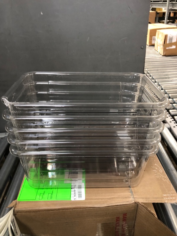 Photo 3 of Storex Small Cubby Bin, 12.2 x 7.8 x 5.1 Inches, Clear, 5-Pack (62464U05C) Clear 12.2 x 7.8 x 5.1 Inches, 5-Pack Bin Only