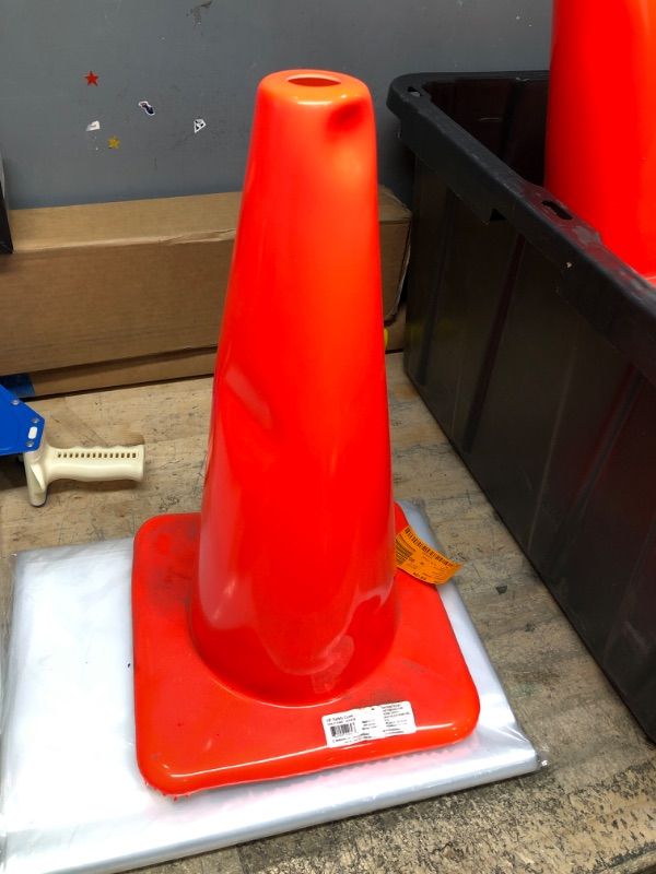 Photo 1 of 18 in. Orange PVC Flow Molded Cone