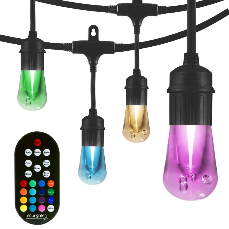 Photo 1 of Enbrighten Color-Changing LED Café String Lights 48ft 37790