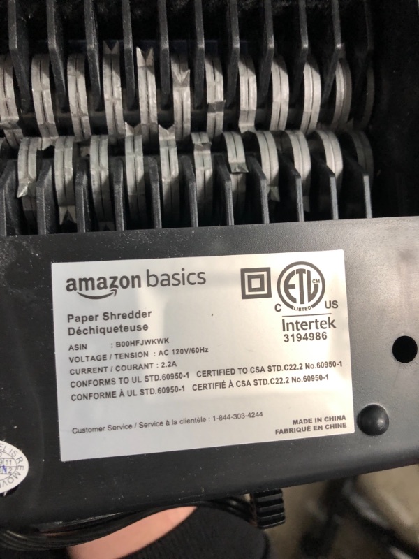 Photo 4 of CRACKED BASE SEE PICS**** Amazon Basics 6-Sheet Cross-Cut Paper and Credit Card Home Office Shredder 6 Sheet Shredder