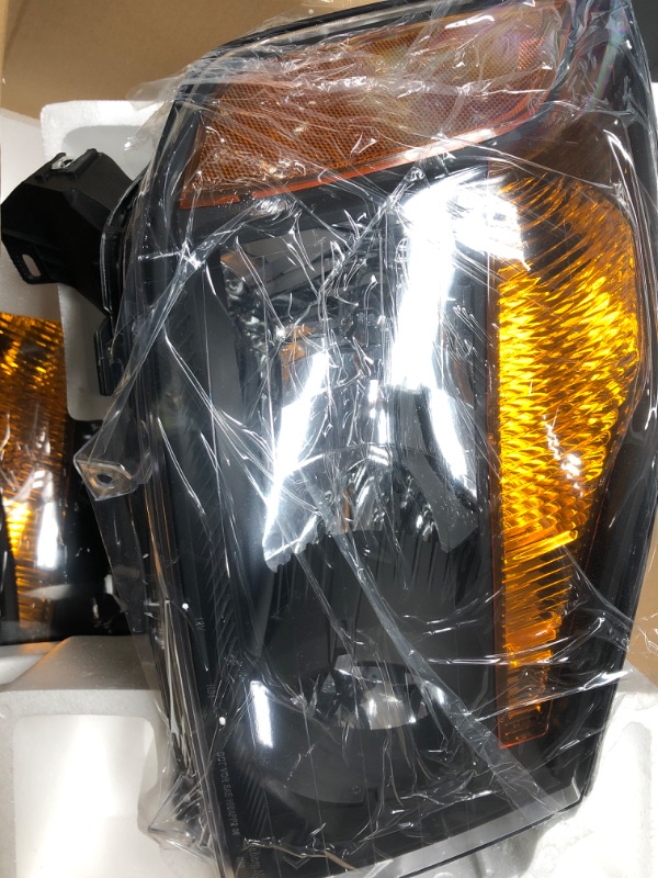 Photo 2 of AUTOSAVER88 Headlight Assembly Compatible with 2004-2015 Titan / 2004 Pathfinder Armada / 2005-2007 Armada Black Housing with Amber Reflector(Driver and Passenger Side)