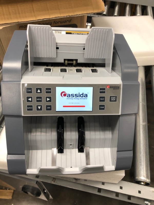 Photo 3 of **Parts only**
Cassida 8800R USA Premium Bank-Grade Mixed Denomination Money Counter Machine, Advanced Counterfeit Detection, Multi-Currency, 3-Year Warranty, Includes External Display, Printing Enabled