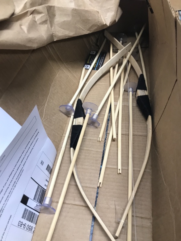 Photo 2 of Adventure Awaits - 2-Pack Mini Handmade Wooden Bow and Arrow Set - 20 Wood Arrows and 2 Quivers - for Outdoor Play
