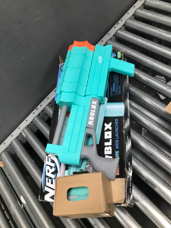 Photo 2 of NERF Roblox Sharkbite: Web Launcher Rocker Blaster, Includes Code to Redeem Exclusive Virtual Item, 2 Rockets, Pump Action