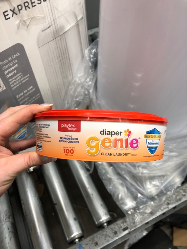 Photo 3 of Diaper Genie Expressions Pail | Odor-Controlling Baby Diaper Disposal System | Includes Diaper Pail and 1 Starter Refill Bag