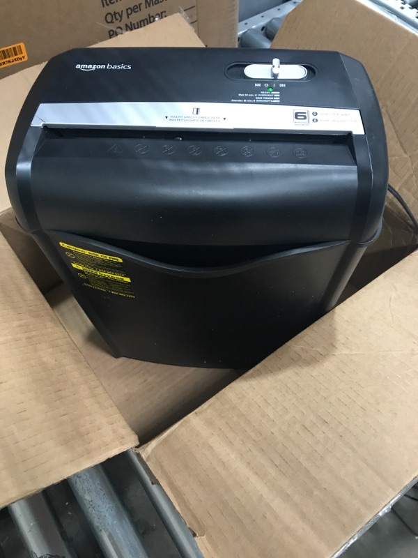 Photo 2 of Amazon Basics 6-Sheet Cross-Cut Paper and Credit Card Home Office Shredder 6 Sheet Shredder