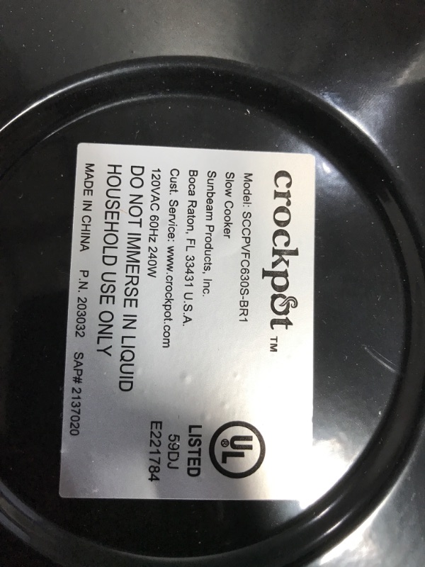 Photo 2 of Crock-pot 2137020 MyTime Technology, 6-Quart Programmable Slow Cooker, Stainless Steel