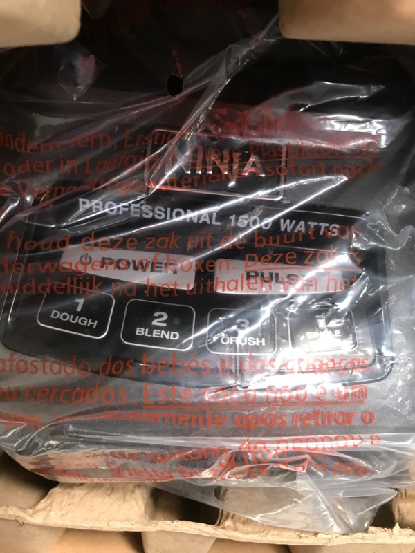 Photo 4 of **USED**   Ninja BL770 Mega Kitchen System, 1500W, 4 Functions for Smoothies, Processing, Dough, Drinks & More, with 72-oz.* Blender Pitcher, 64-oz. Processor Bowl, (2) 16-oz. To-Go Cups & (2) Lids, Black Black with 2 Nutri Ninja Cups + Lids